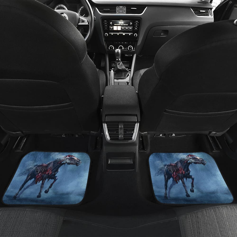 Horror Car Mats Horror Zombie Horse Blue Themed Car Floor Mats