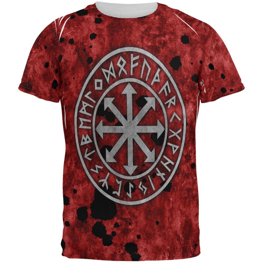  Viking Shirt Viking Chaos Cross Symbol Red Black Dot T-shirt Adult Full Print Unisex