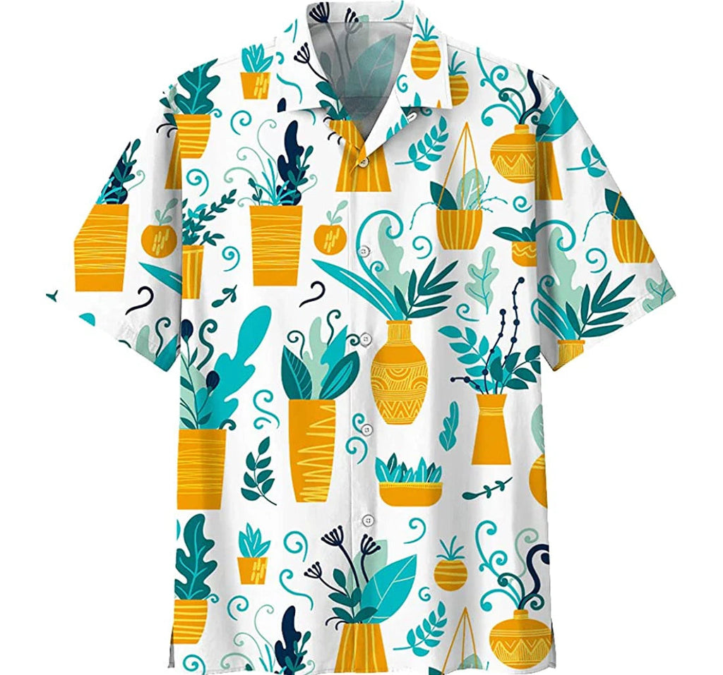 Gifury Gardening Hawaii Shirt Gardening Plants Pots Pattern Aloha Shirt Gardening Hawaiian Shirt 2022