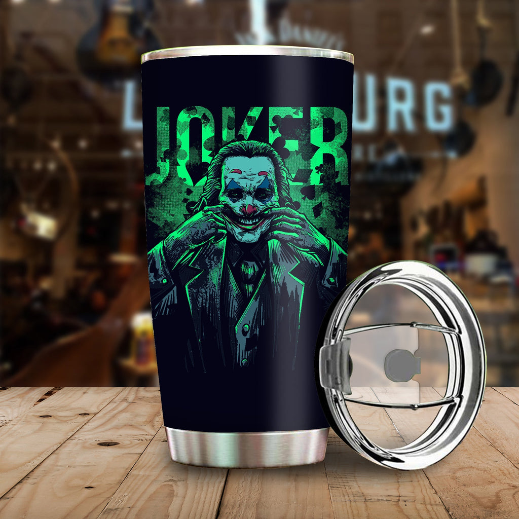  DC Tumbler JK Put On A Happy Face Tumbler Cup Amazing High Quality DC JL Travel Mug