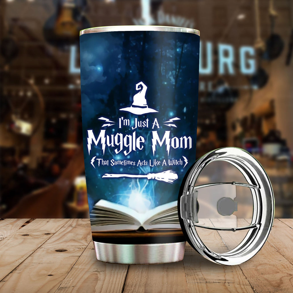  HP Tumbler I'm Just A Muggle Mom Tumbler Cup Funny Amazing HP Travel Mug 