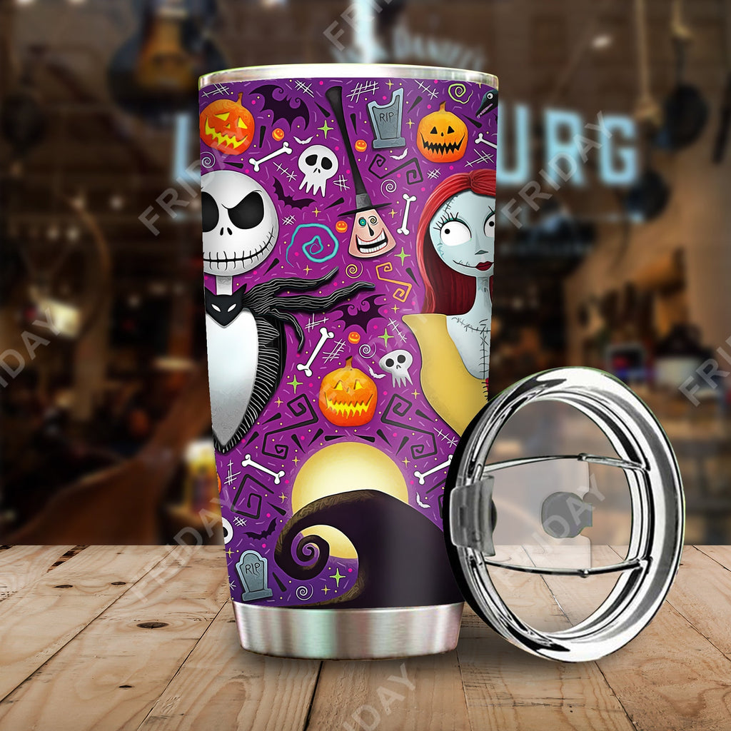  TNBC Tumbler Jack And Sally Halloween Items Tumbler Cup Awesome DN TNBC Travel Mug Jak Skellington Sally Tumblers 