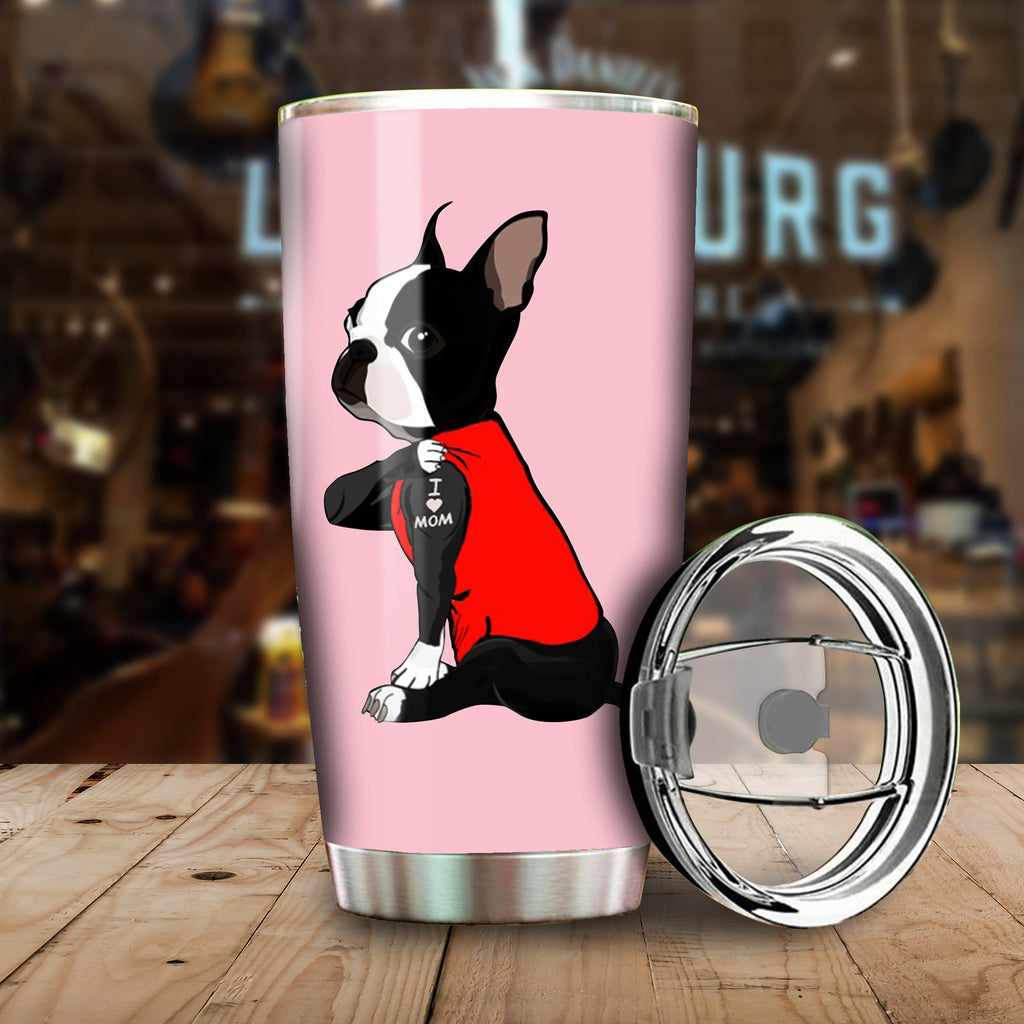 Gifury Dog Mother Tumbler Boston Mama Dog Mama Lovers Tumbler Cup Dog Travel Mug 2023