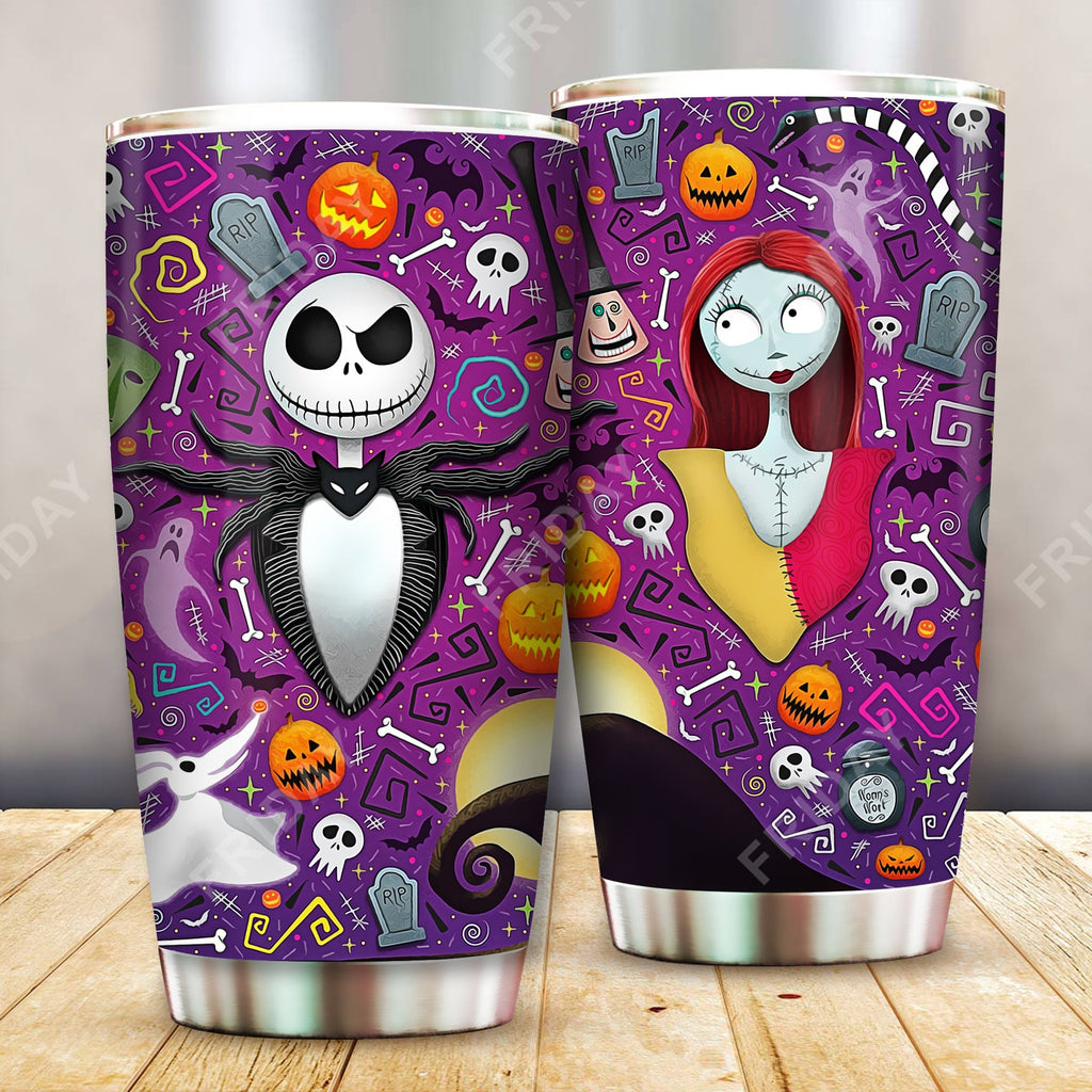  TNBC Tumbler Jack And Sally Halloween Items Tumbler Cup Awesome DN TNBC Travel Mug Jak Skellington Sally Tumblers 2023