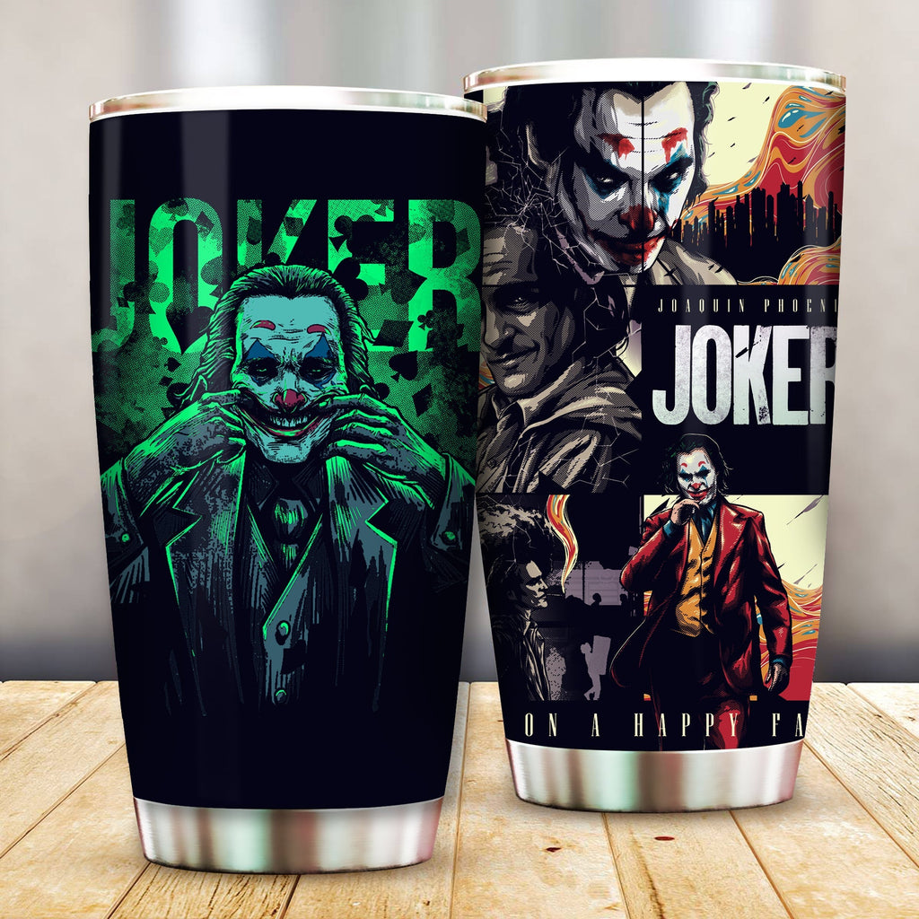  DC Tumbler JK Put On A Happy Face Tumbler Cup Amazing High Quality DC JL Travel Mug