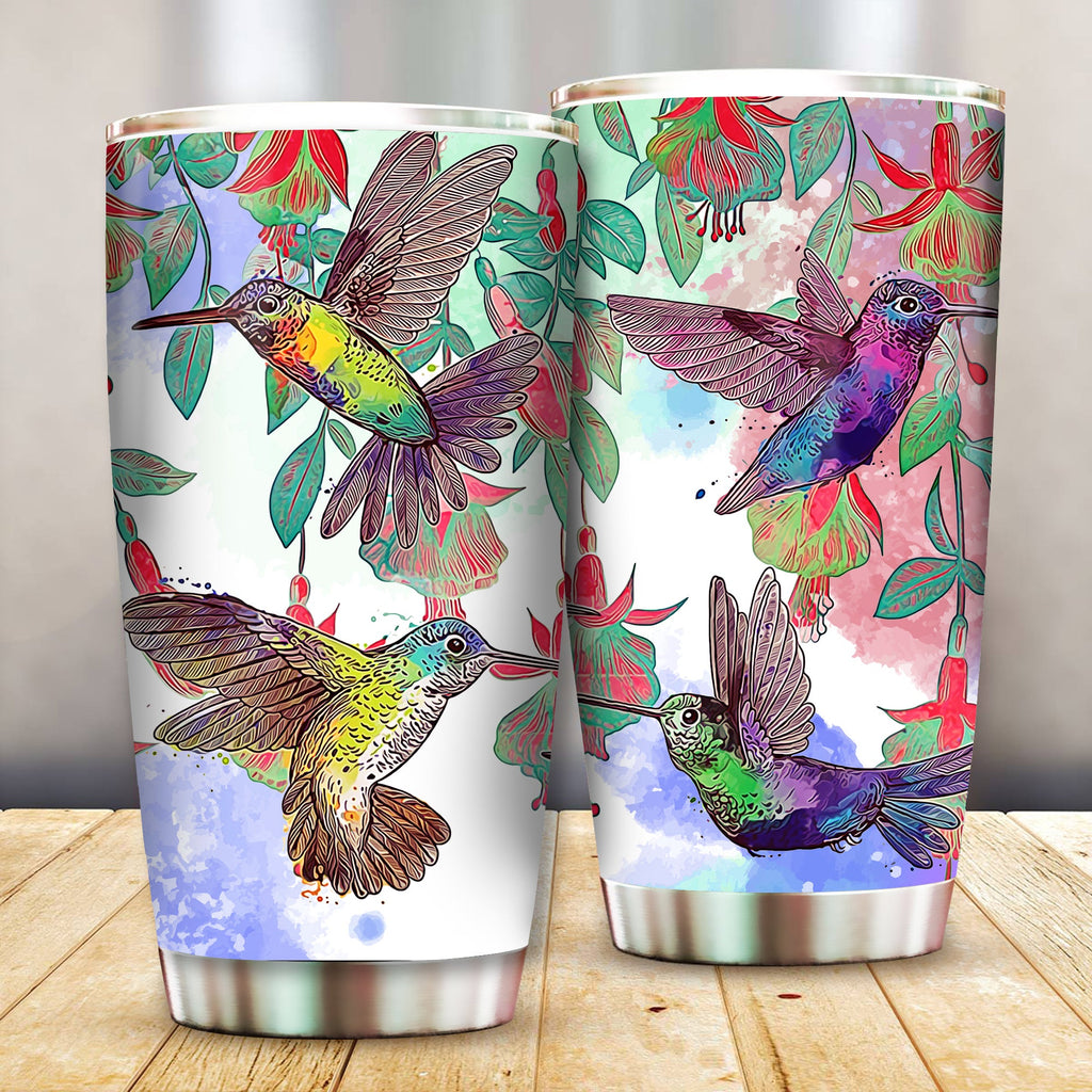 Gifury Bird Tumbler Hummingbirbs color Art Tumbler 20 Oz 30 Oz Bird Travel Mug 2023