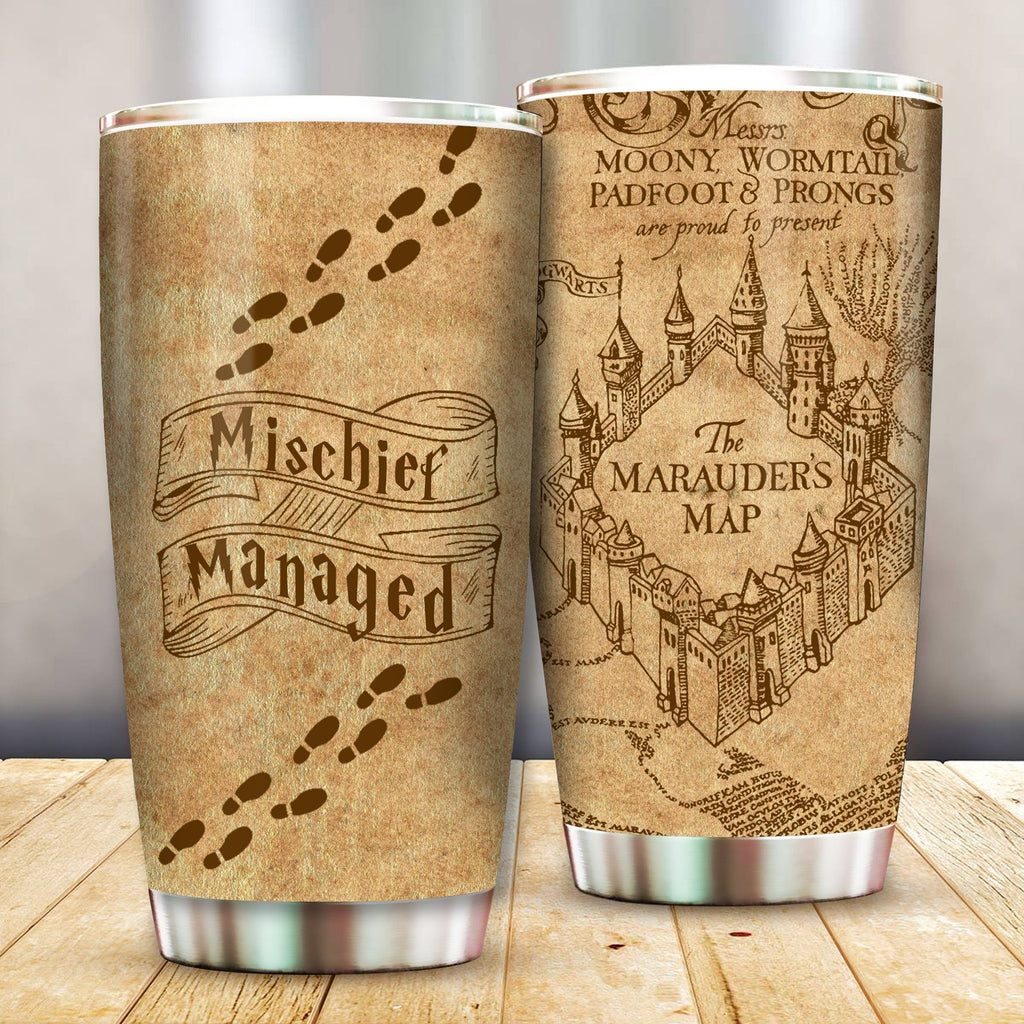  HP Tumbler The Marauder's Map Mischief Managed Harry Potter Couple Tumbler Cup Cool HP Travel Mug 2023