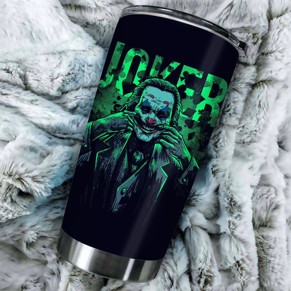  DC Tumbler JK Put On A Happy Face Tumbler Cup Amazing High Quality DC JL Travel Mug