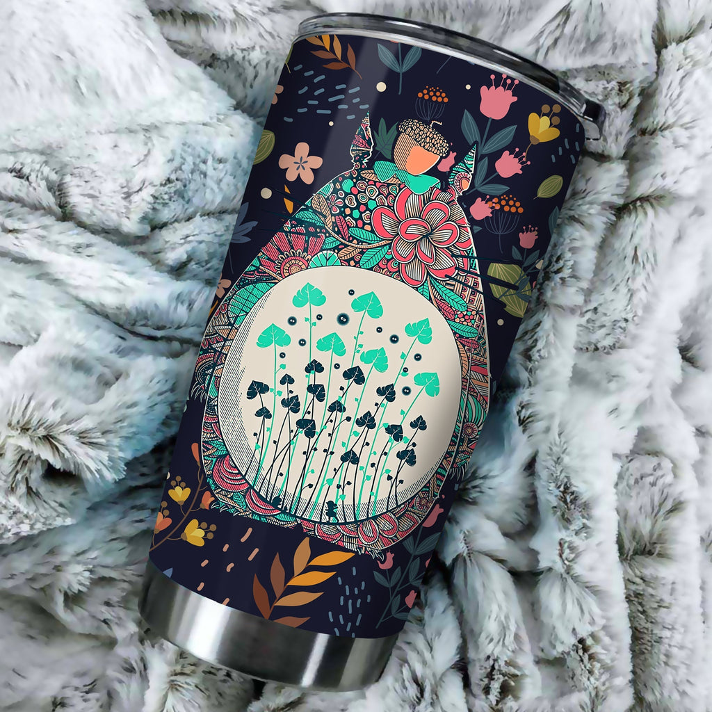  S.Ghibli Tumbler S.Ghibli Totoro Floral Tumbler Cup Awesome High Quality S.Ghibli Totoro Travel Mug 