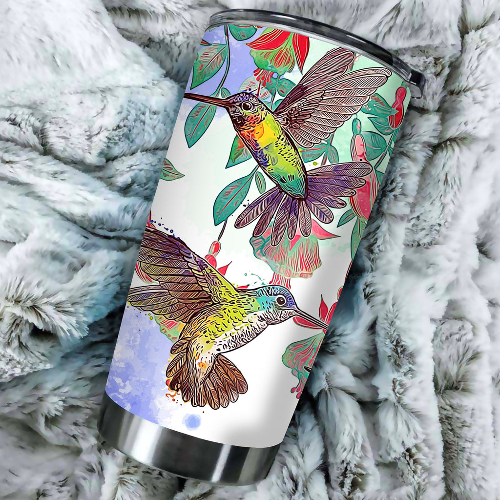 Gifury Bird Tumbler Hummingbirbs color Art Tumbler 20 Oz 30 Oz Bird Travel Mug 2024