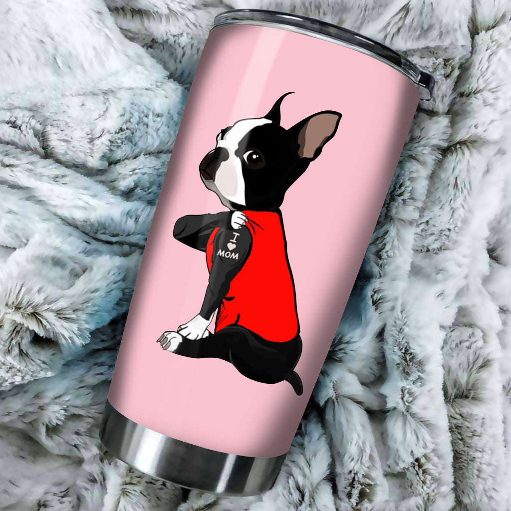 Gifury Dog Mother Tumbler Boston Mama Dog Mama Lovers Tumbler Cup Dog Travel Mug 2024