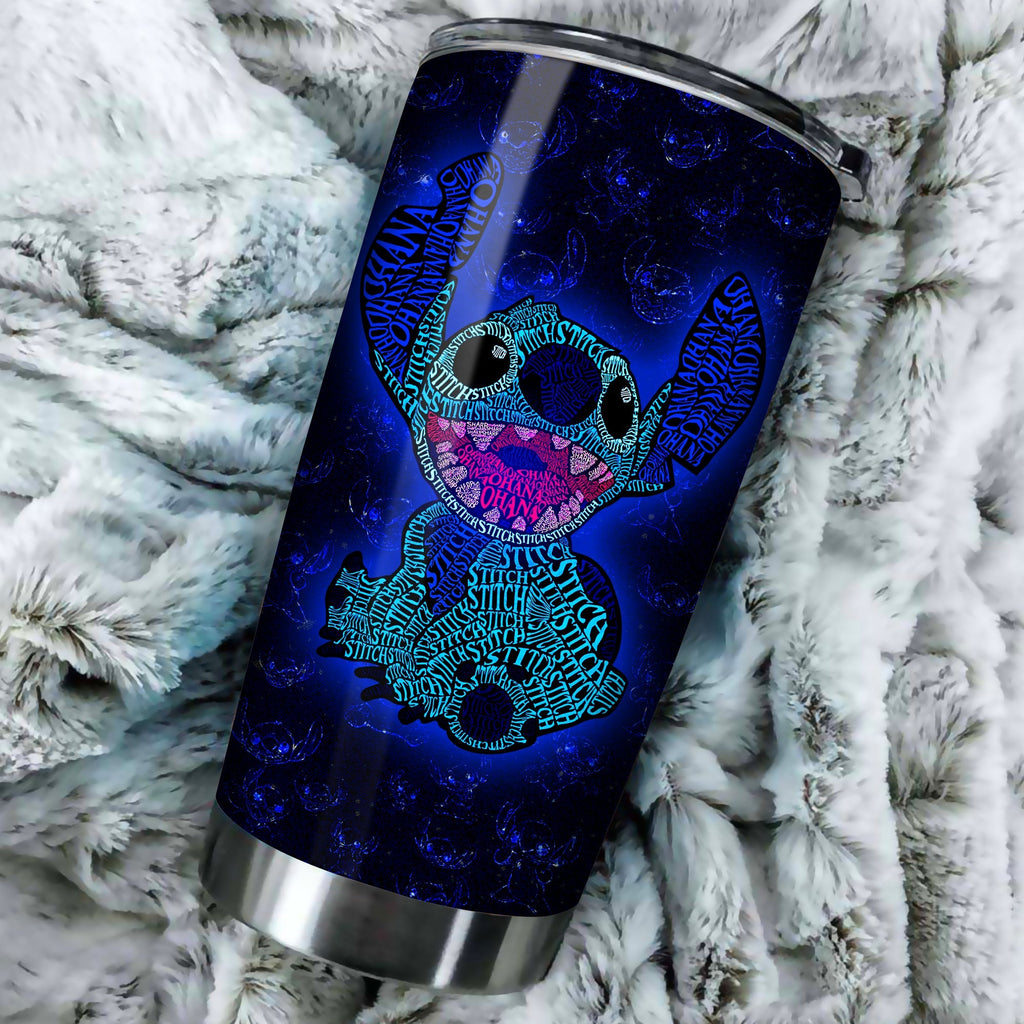 Stitch Tumbler Adorable Stitch Ohana Beauty Art Words Stitch Tumbler Cup 20 oz Cute DN Travel Mug