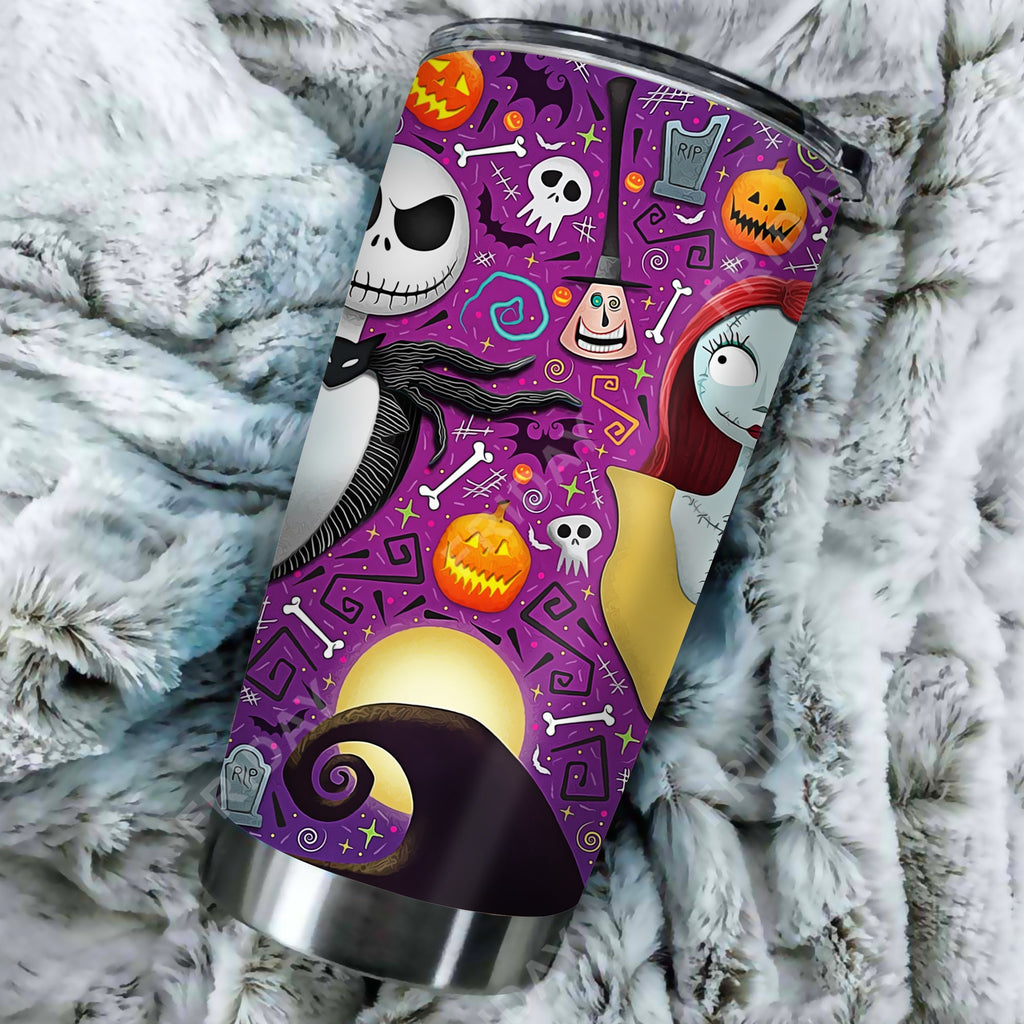  TNBC Tumbler Jack And Sally Halloween Items Tumbler Cup Awesome DN TNBC Travel Mug Jak Skellington Sally Tumblers 2024