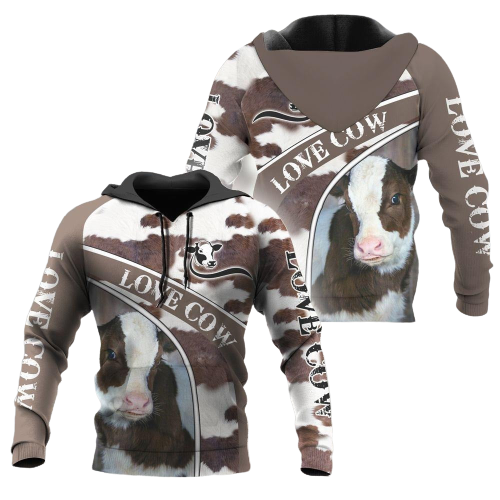 Gifury Farmer Hoodie Farmer Apparel Farmer Love Cow White Grey Fur 3d Hoodie 2023