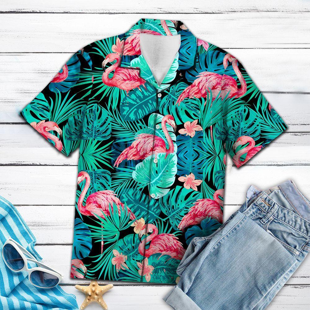 Gifury Flamingo Tropical Aloha Shirt Tropical Forest Hawaiian Shirt Flamingo Hawaii Shirt 2022