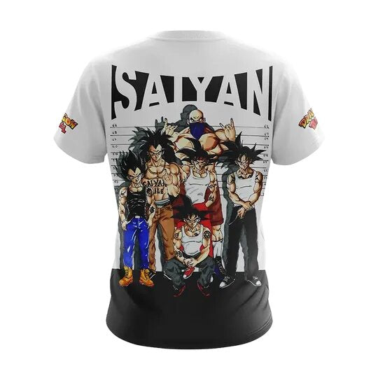 Dragon Ball T-shirt Saiyan Gang Dragon Ball Characters White Black T-shirt Dragon Ball Hoodie   