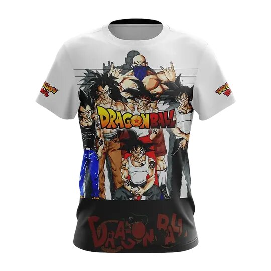 Dragon Ball T-shirt Saiyan Gang Dragon Ball Characters White Black T-shirt Dragon Ball Hoodie   