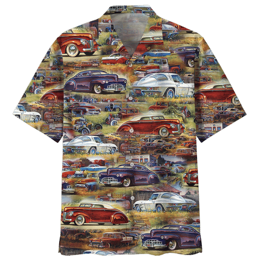  Hot Rod Hawaiian Shirt Vintage Hot Rod Pattern Hawaii Aloha Shirt