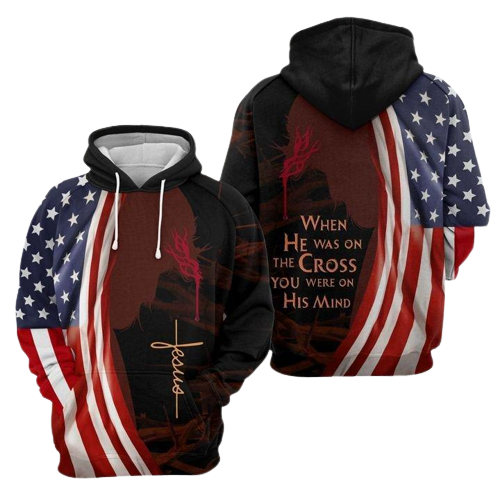  Jesus Hoodie When He Was On The Cross You Were On His Mind Red Hoodie Apparel Adult Full Print