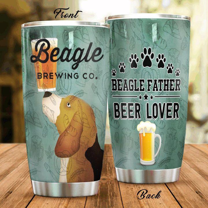 Gifury Beer Tumbler Cup 20 Oz Beagle Brewing Co Beagle Father Beer Lover Green Tumbler 20 Oz Beer Travel Mug 2022