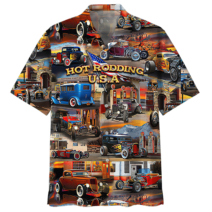  Hot Rod Hawaiian Shirt Hot Rodding USA Hawaii Aloha Shirt