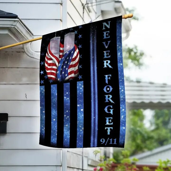 Gifury Patriot Day Garden Flag September 11th Flags 9/11 Never Forget Twin Towers American Flag Galaxy Blue House Flag Patriot Day Flags 2022