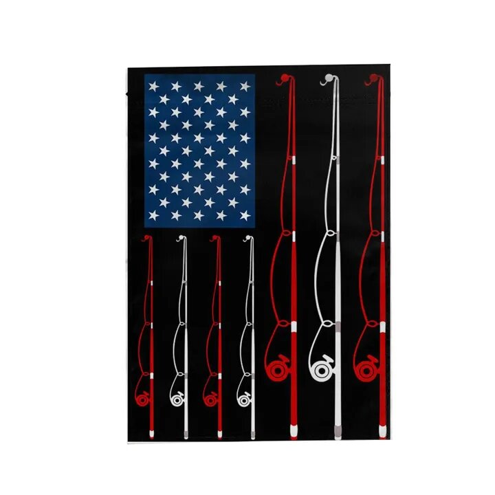 Independence Day Flags Love Fishing Happy 4th Of July Fishing Poles Garden And House Flag