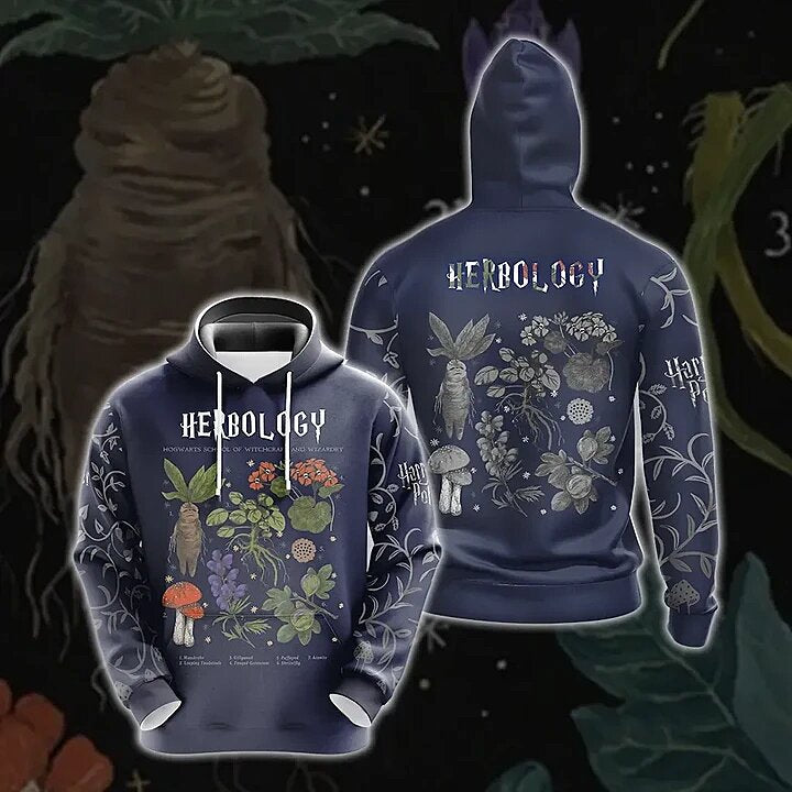 HP Hoodie Herbology HP Hogwarts Dark Blue Shirt HP T-shirt