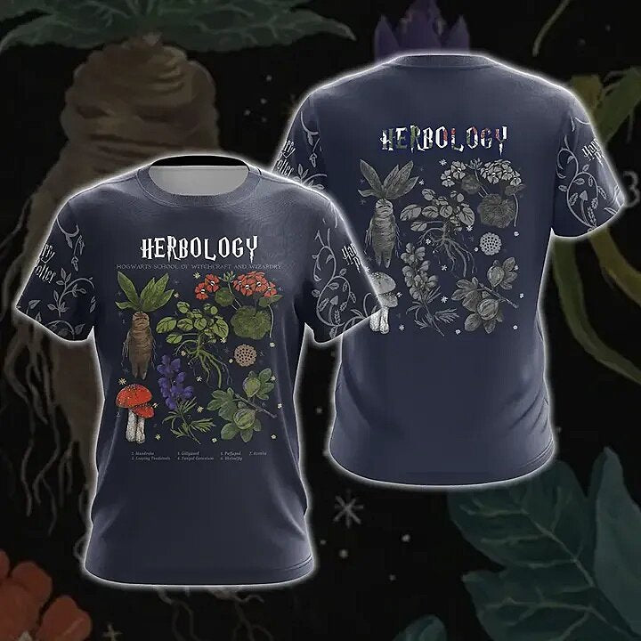 HP Hoodie Herbology HP Hogwarts Dark Blue Shirt HP T-shirt