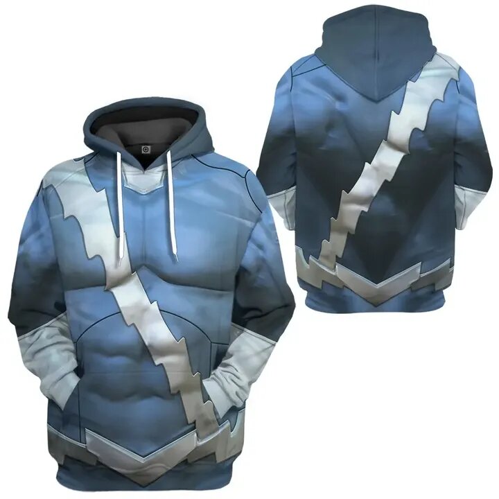 MV Shirt MV Quicksilver Comic Suit Costume Blue Hoodie MV Hoodie