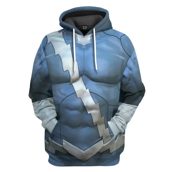 MV Shirt MV Quicksilver Comic Suit Costume Blue Hoodie MV Hoodie