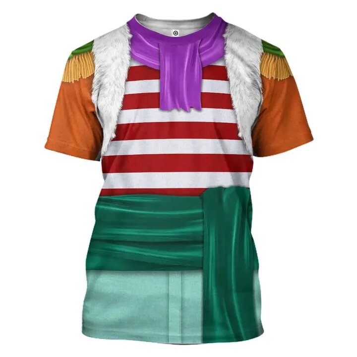 One Piece Shirt One Piece Shichibukai Buggy Costume Multicolor Hoodie  Colorful 