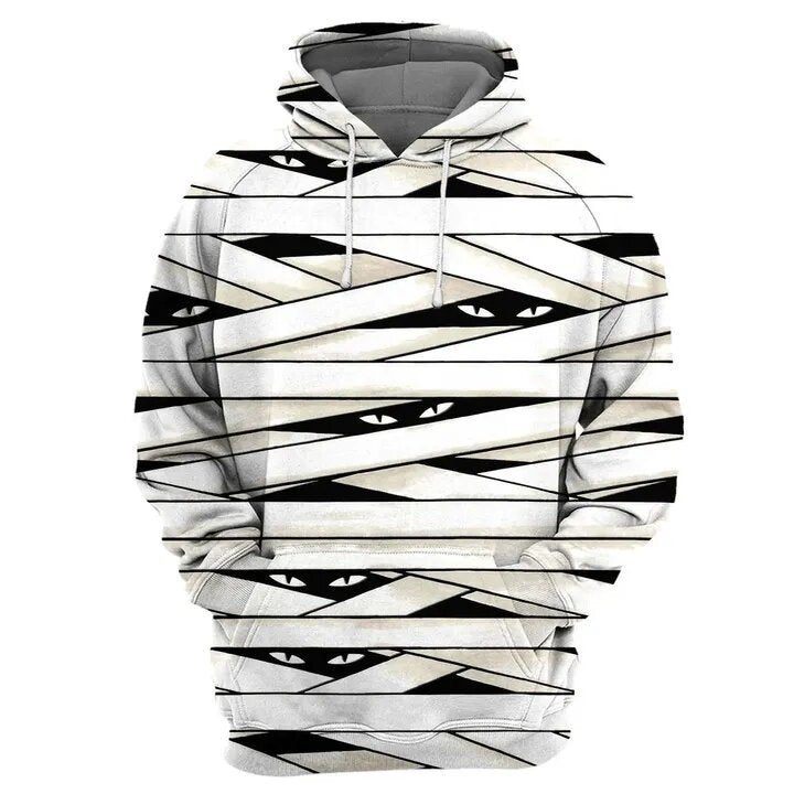 Gifury Halloween Shirt The Mummy Sneaky Eyes White Hoodie Halloween Hoodie Halloween Apparel 2022