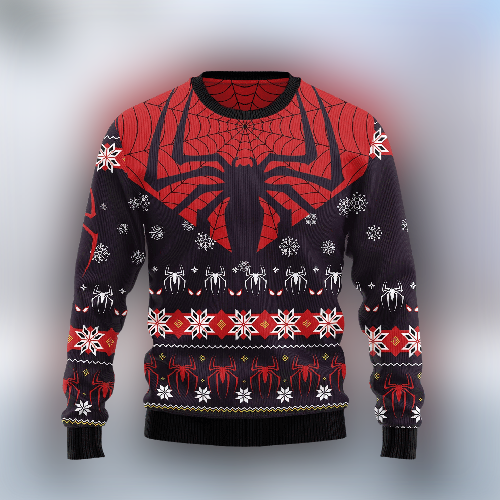 MV Christmas Ugly Sweater Spider Suit Christmas Tis The Season To Be Spidey Sweater