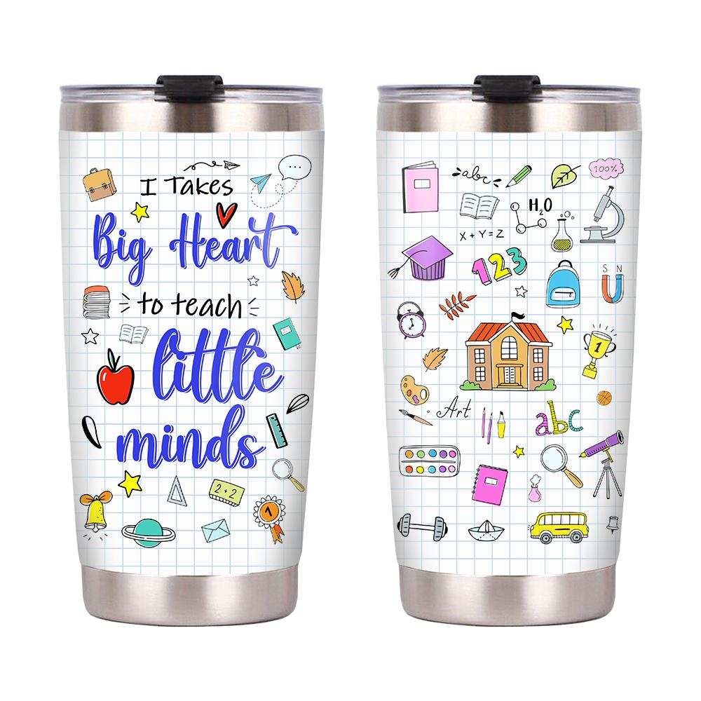 Gifury Teacher Tumbler Cup 20 Oz It Takes Big Heart To Teach Little Minds Tumbler Teacher Tumbler 2022