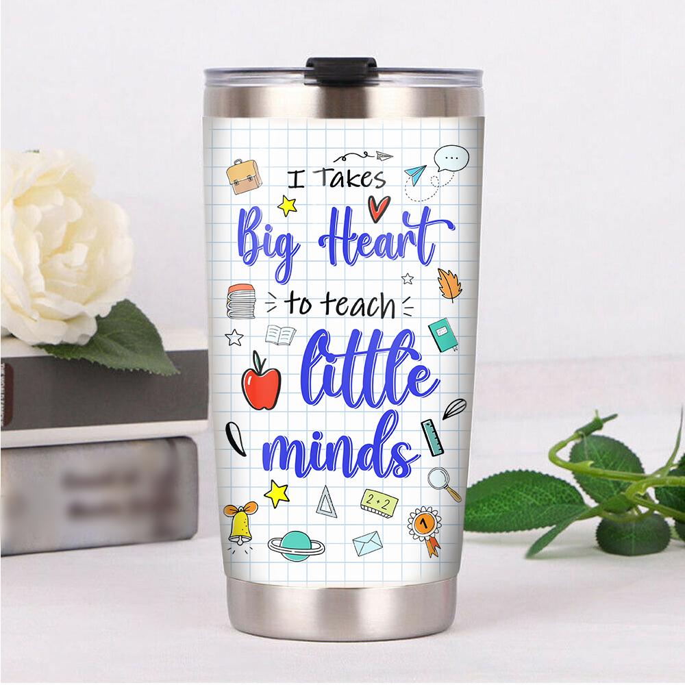 Gifury Teacher Tumbler Cup 20 Oz It Takes Big Heart To Teach Little Minds Tumbler Teacher Tumbler 2025