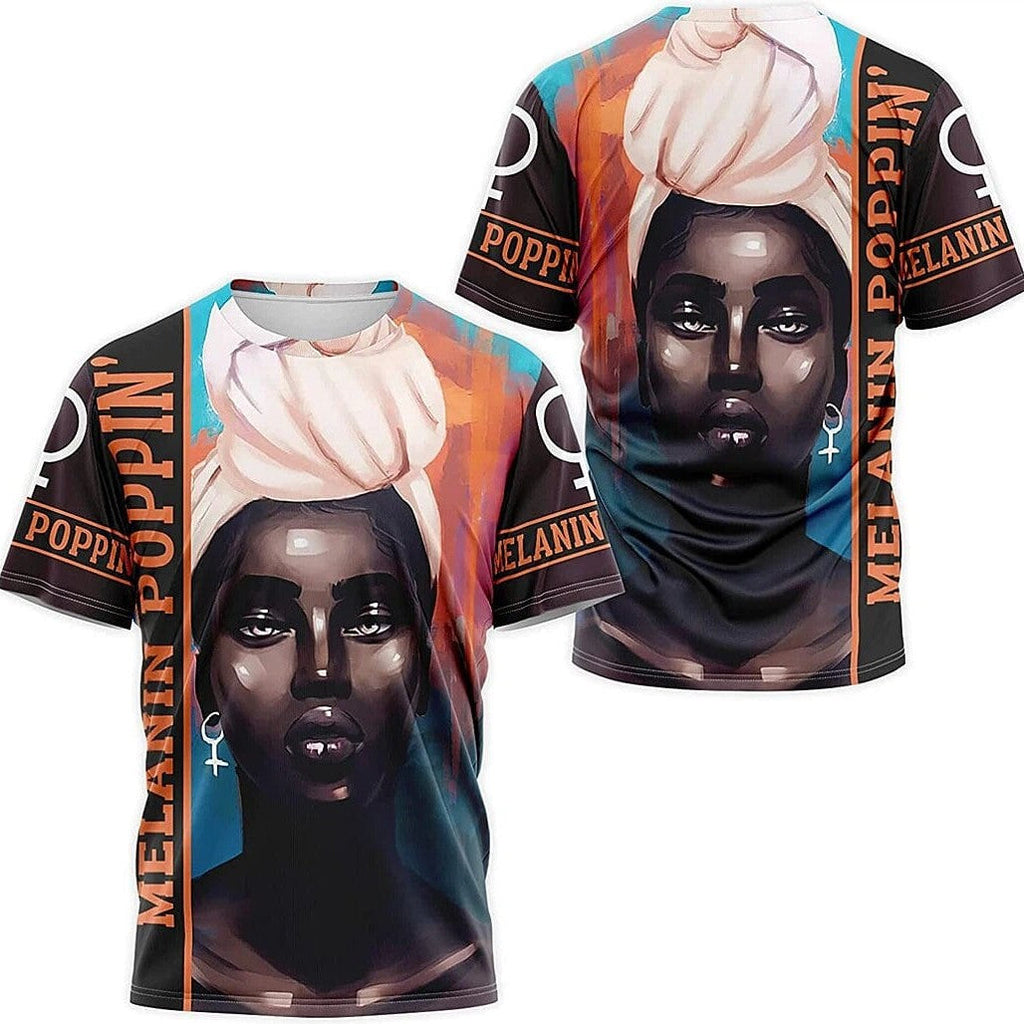 Black History Month T-shirt Girl Melanin Poppin 3D Hoodie Black History Month Hoodie