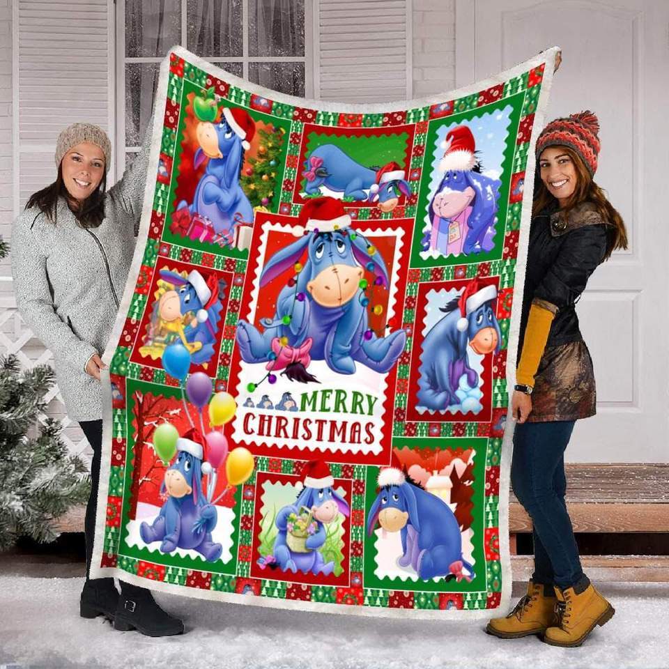  DN Christmas Blanket WTP Blanket Eeyore Merry Christmas Blanket