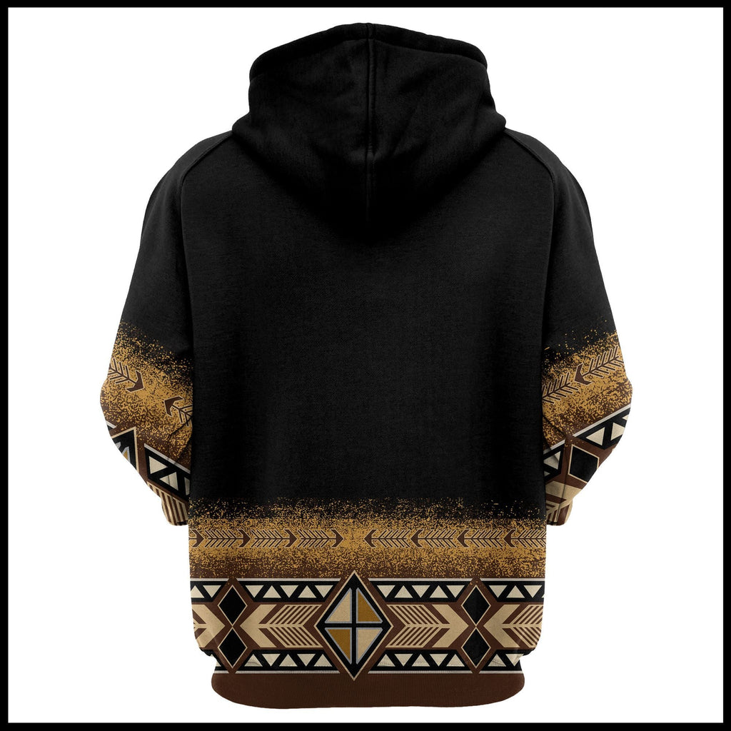 Gifury Native American Hoodie Native American Skull Pattern Brown Hoodie Native American Apparel 2022