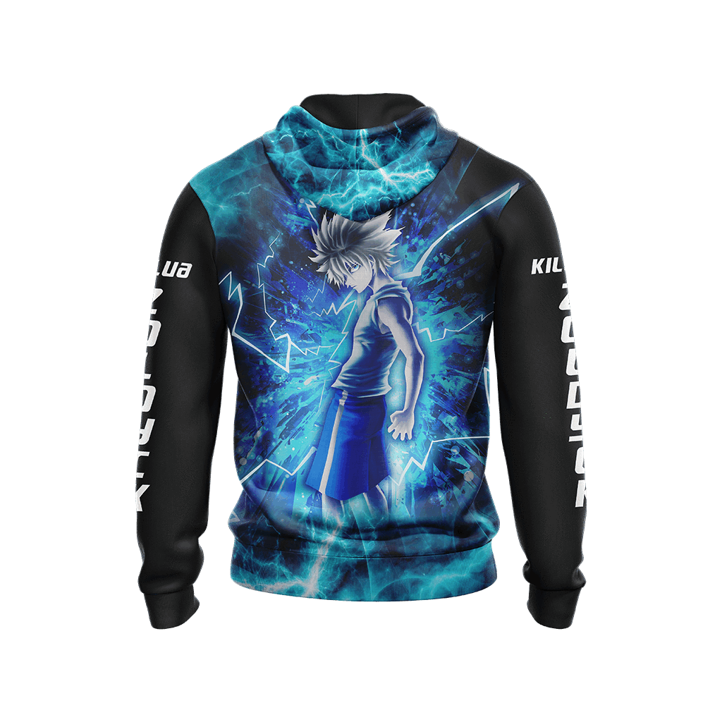  Hunter X Hunter Hoodie Glowing Killua Zoldyck Black Blue Hoodie Hunter X Hunter Merch  