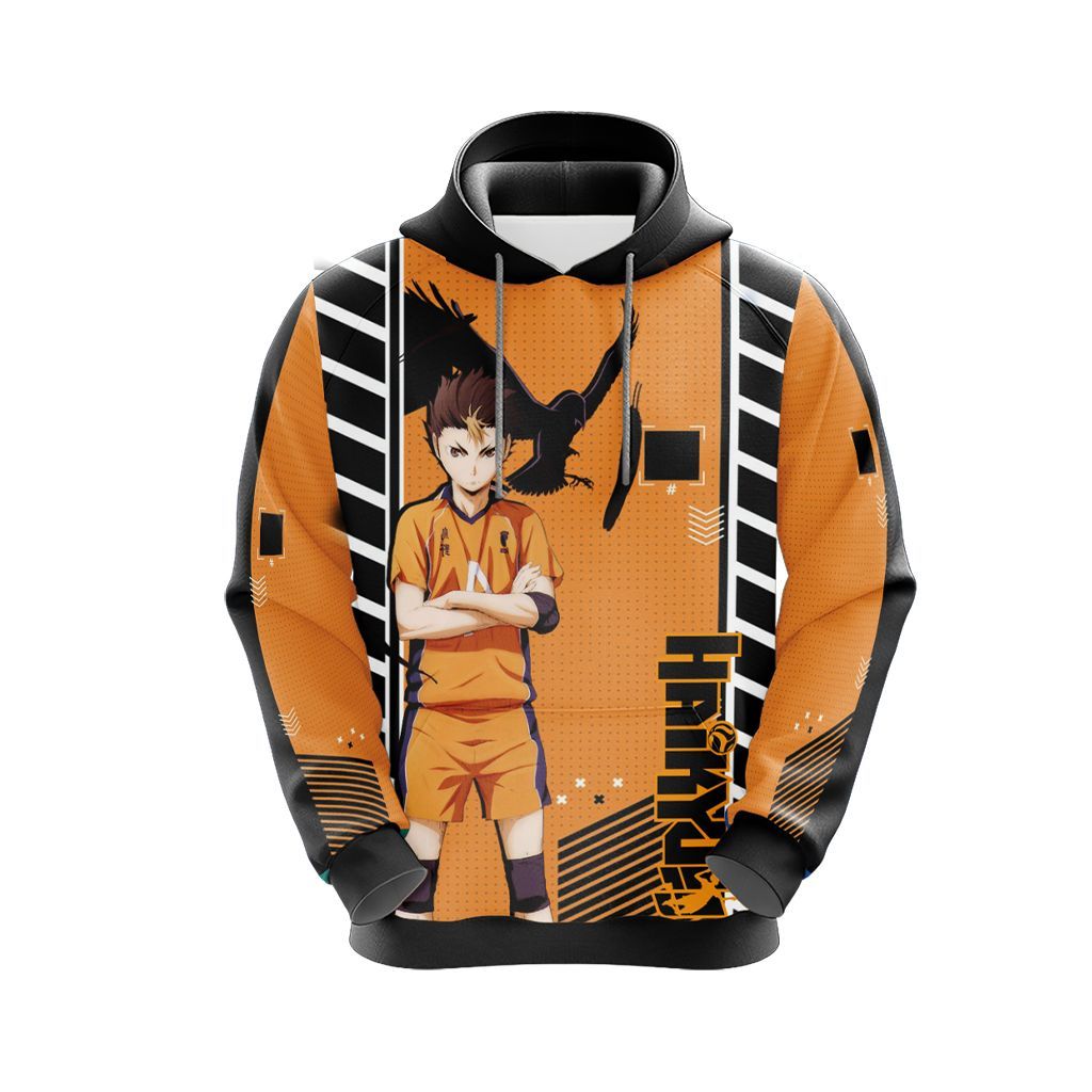  Haikyuu Hoodie Yu Nishinoya Hinata Shouyou Orange Black Hoodie Anime Hoodie Gift  