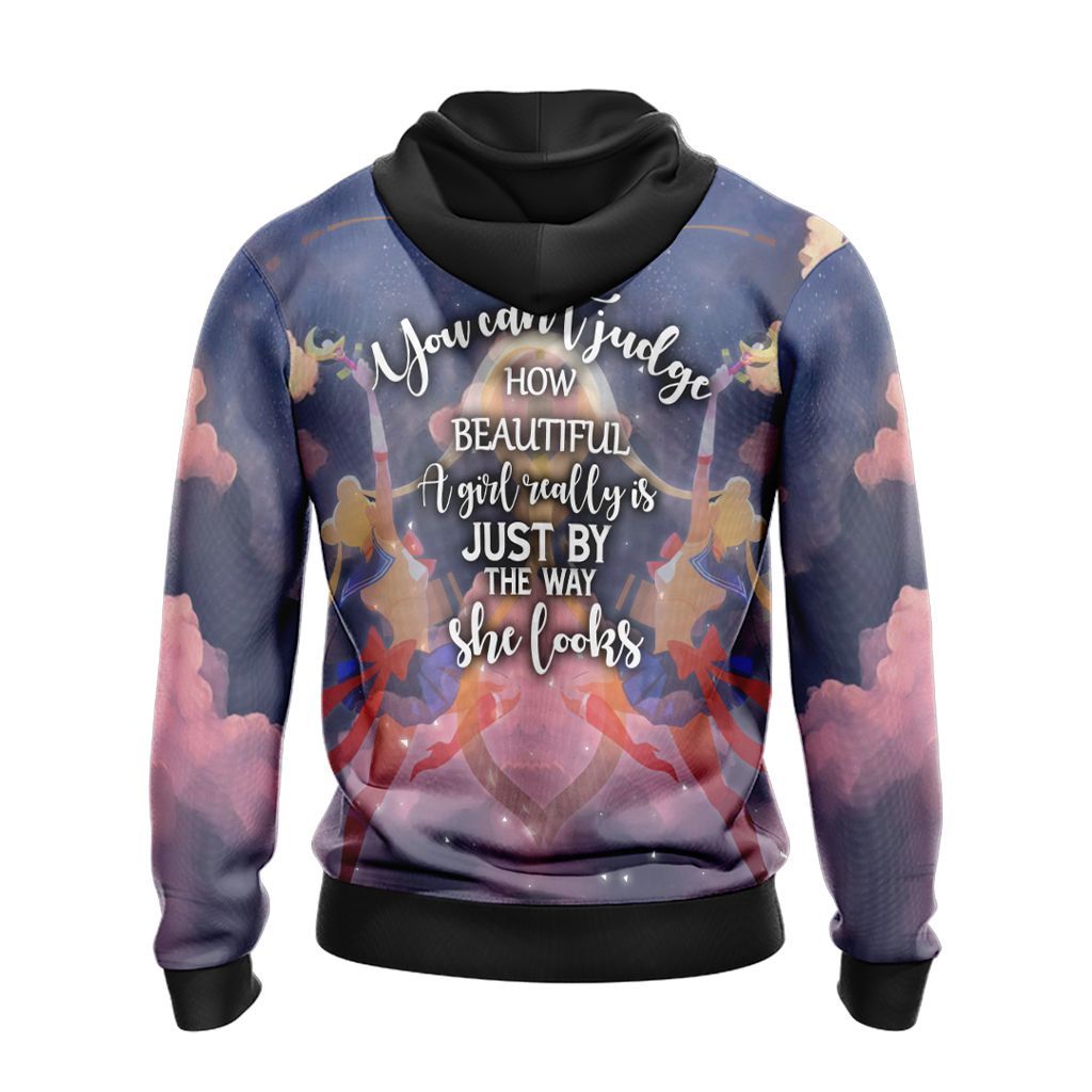  Sailor Moon Hoodie You Can't Judge How Beautiful A Girl Really Is By The Way She Looks Purple Hoodie Anime Clothing