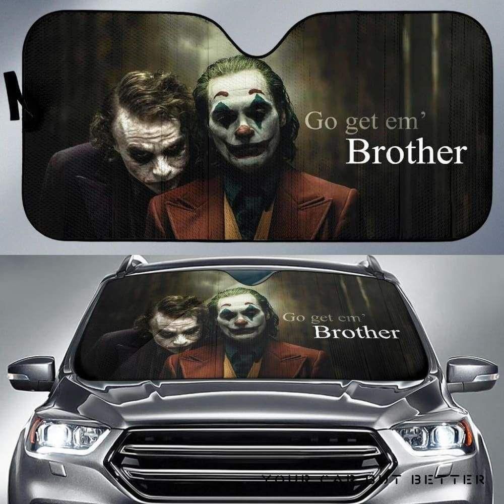  DC Joker Car Sun Shade Go Get Em Brother Legend Jokers Windshield Sun Shade