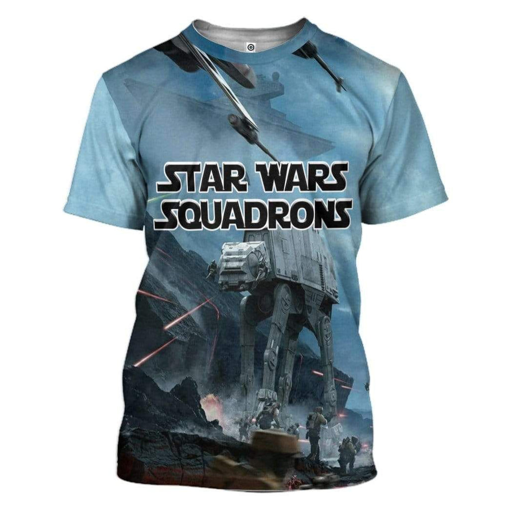  SW T-shirt SW Squadrons Walker Robot 3d Blue Shirt   