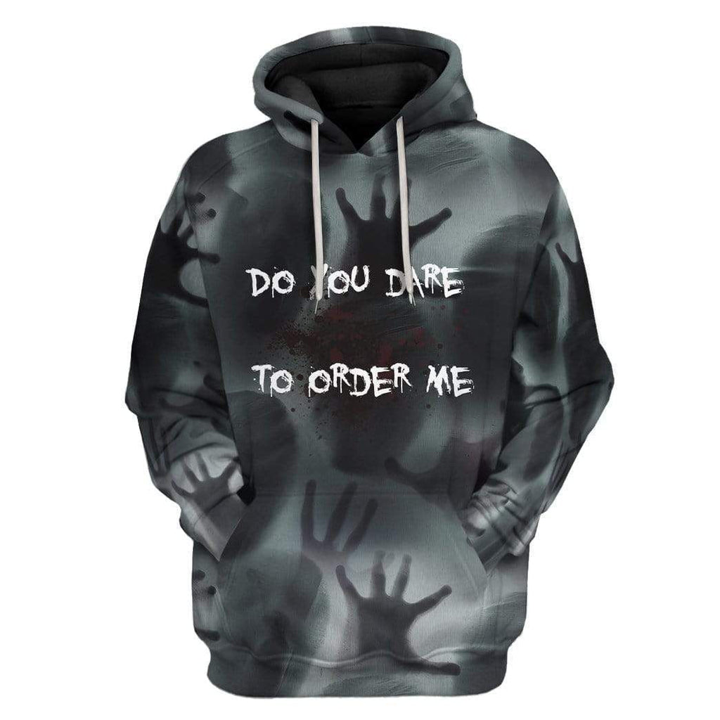 Halloween Hoodie Horror Hoodie Do You Dare To Hands Grey Hoodie