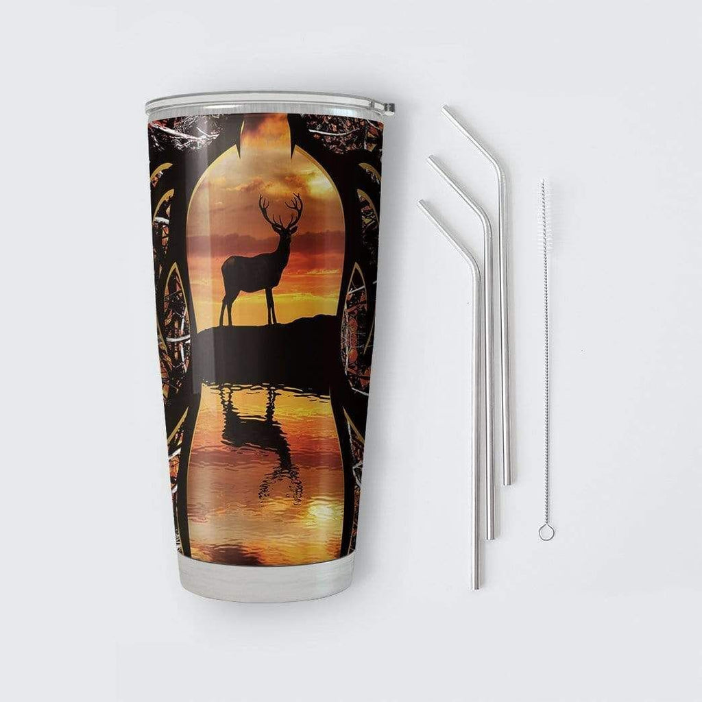 Gifury Hunting Tumbler Cup 20 Oz Hunting Deer In The Sunset Tumbler 20 Oz Hunting Travel Mug 2023