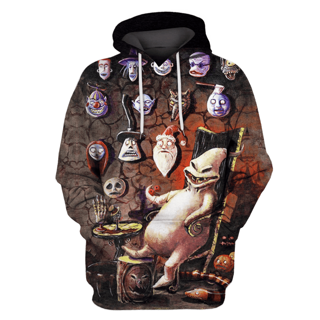  TNBC T-shirt Oogie Boogie Faces On Wall Hoodie 