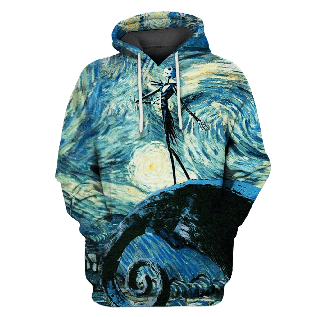  TNBC T-shirt Jack Skellington Starry Night Art Concept Blue Hoodie 