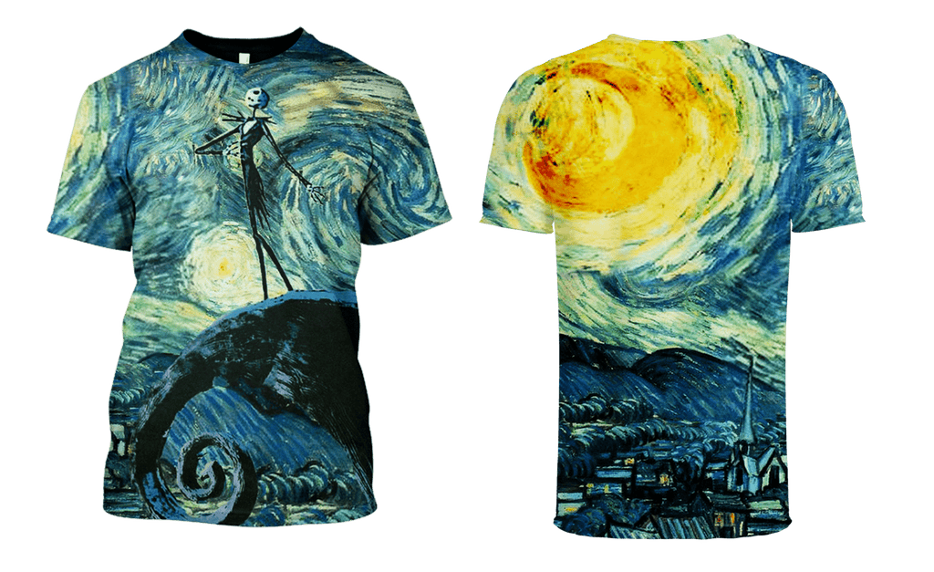  TNBC T-shirt Jack Skellington Starry Night Art Concept Blue Hoodie 