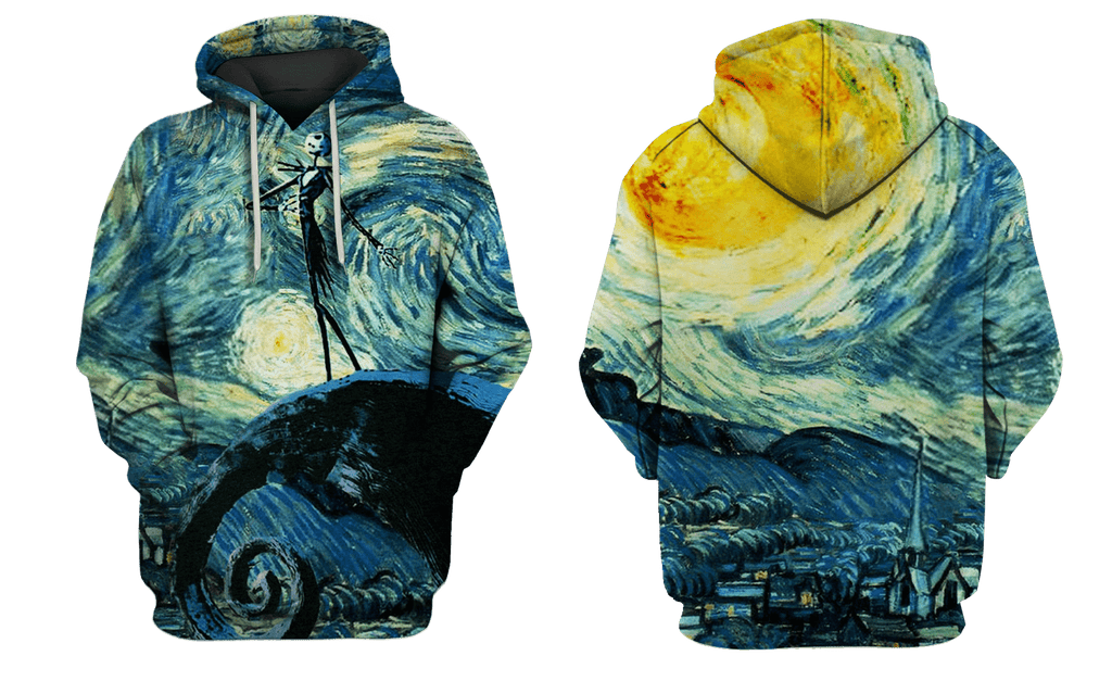  TNBC T-shirt Jack Skellington Starry Night Art Concept Blue Hoodie 